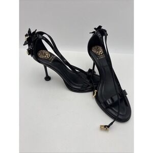 Vince Camuto Tanvie Heeled Sandals Women's Black Leather Ankle Strap - 7.5